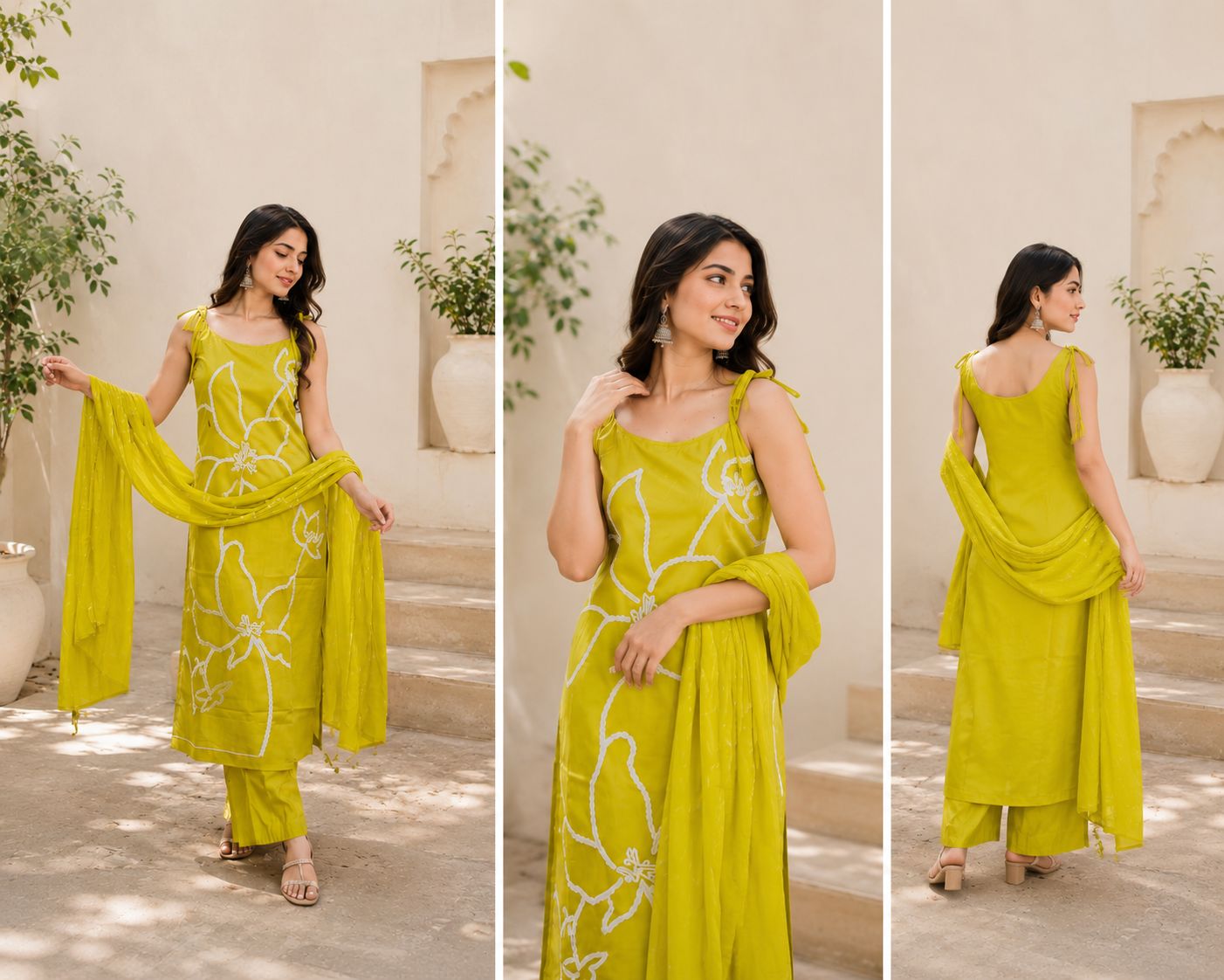 Lime Blossom Embroidered Kurta Set thumbnail 2